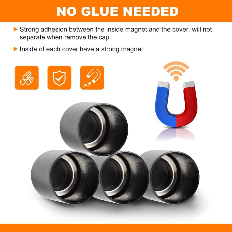 Eumti 4 PCS Detachable Docking Hardware 4 Point Covers Kit Magnet Cover Kit Vivid Black Compatible wiht Harley Touring Electra Glide, Street Glide,Road Glide, Road King 2009-2025 - Image 5